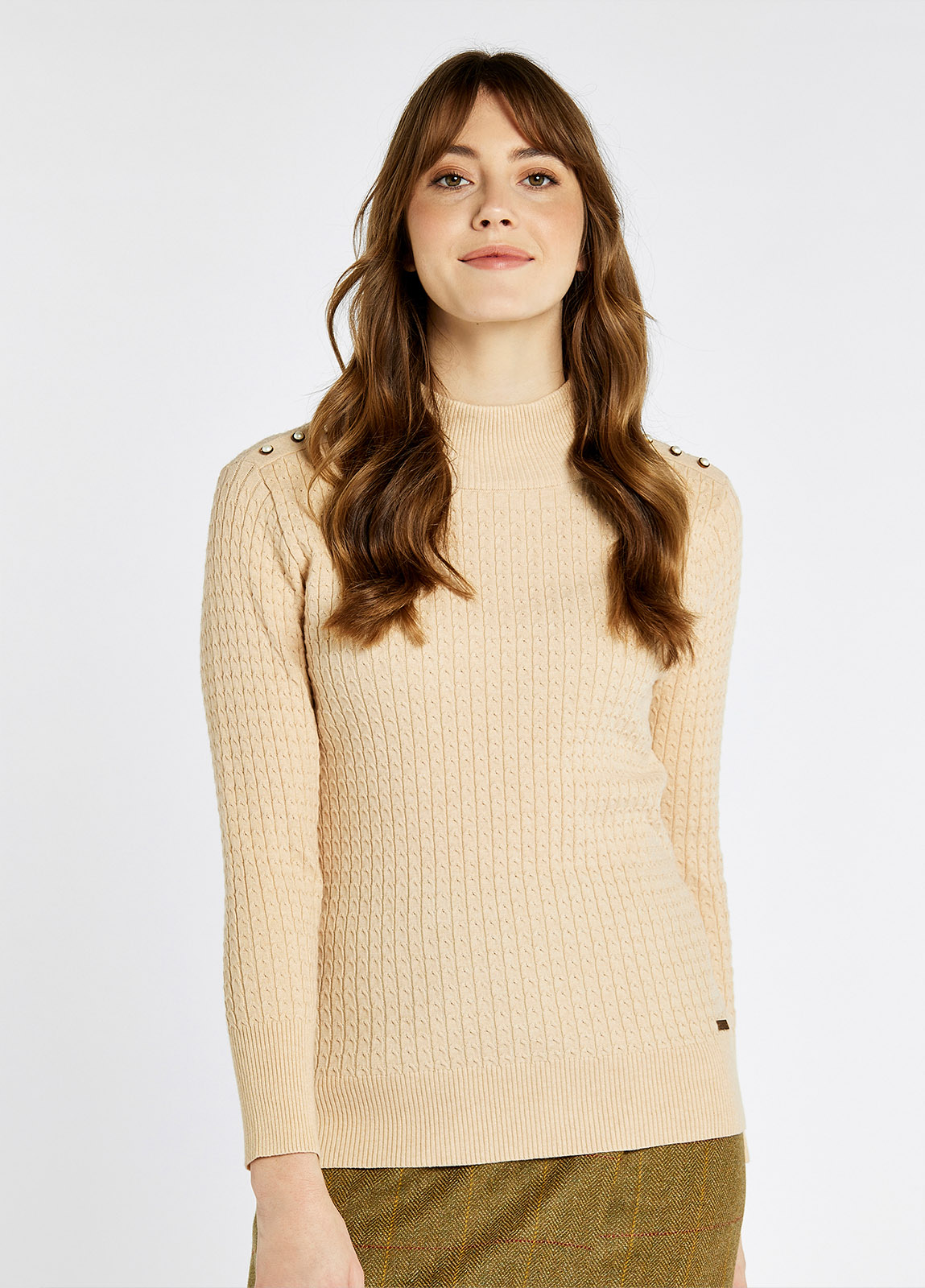 Monkstown Cable Stitch Sweater - Oyster