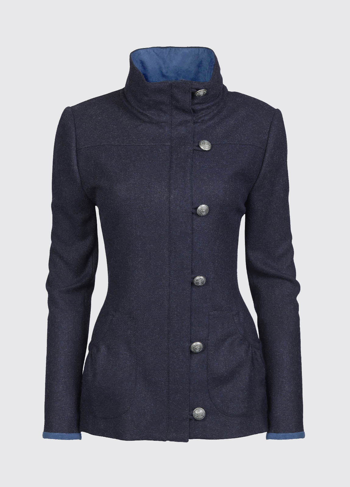 Bracken Tweed Coat - Blue Multi