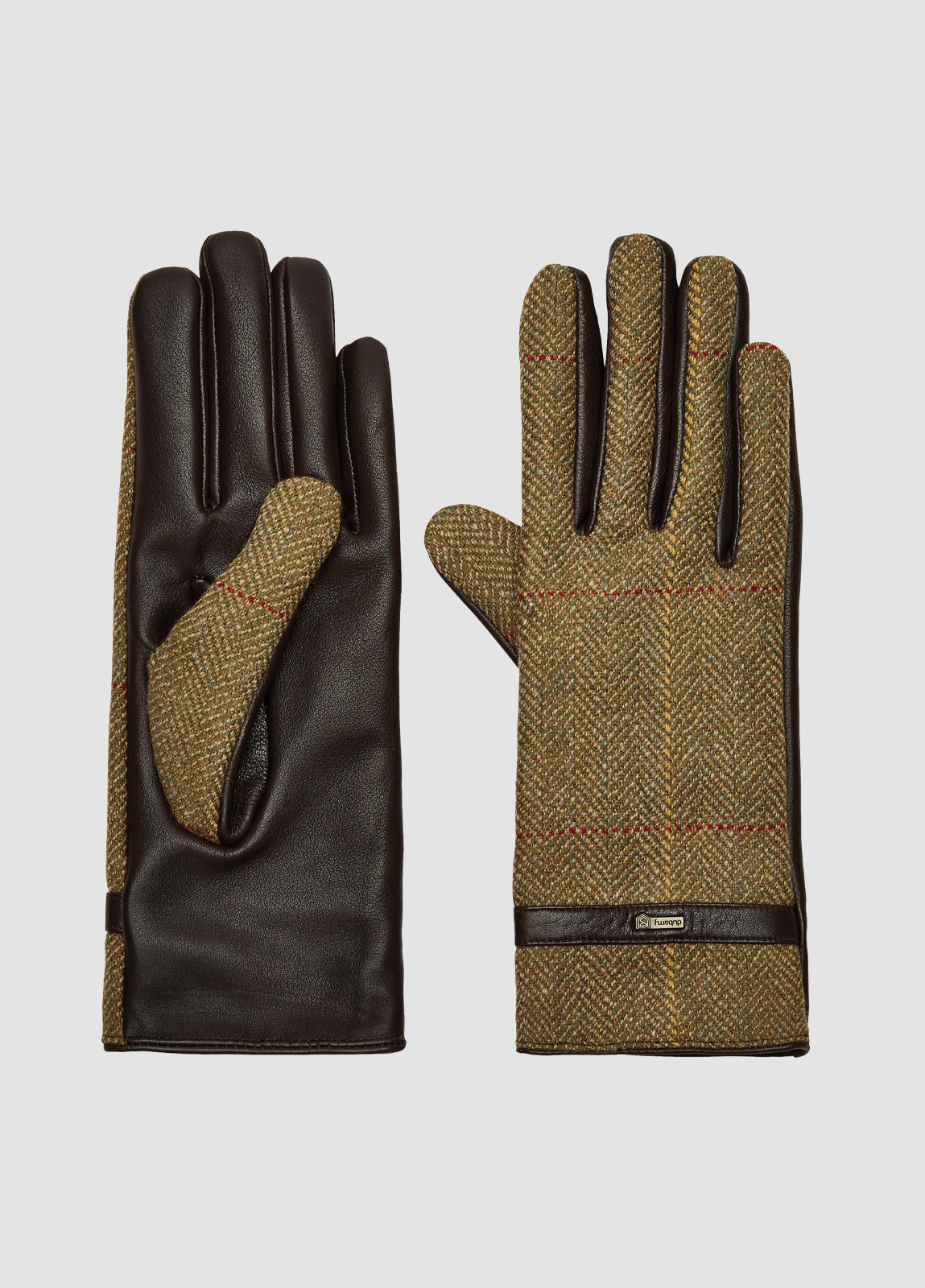 Ballycastle Tweed Leather Gloves - Elm