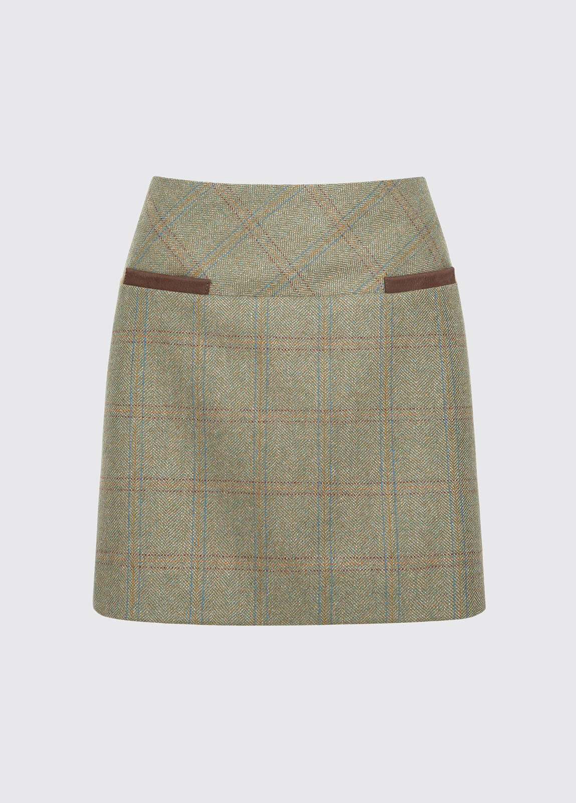 Clover Tweed Mini Skirt - Acorn