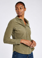 Angelica Pincord Shirt - Dusky Green