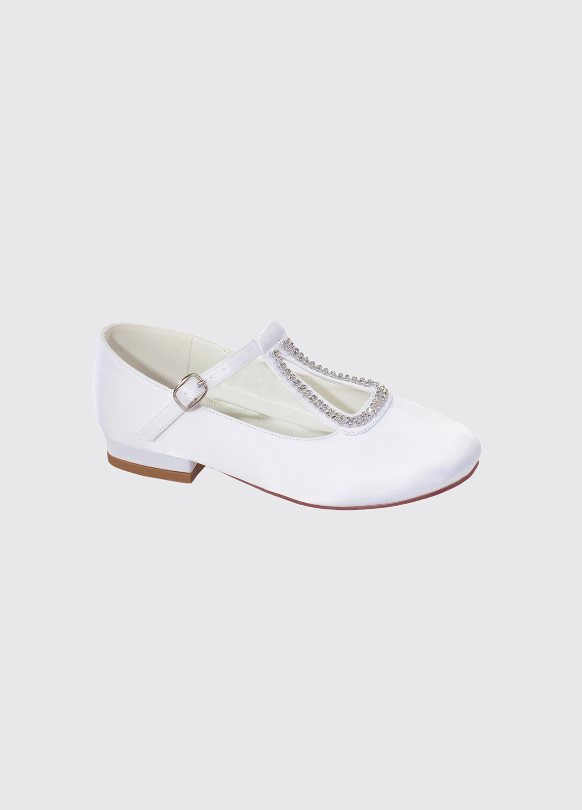 Trista Communion Shoe - White Satin
