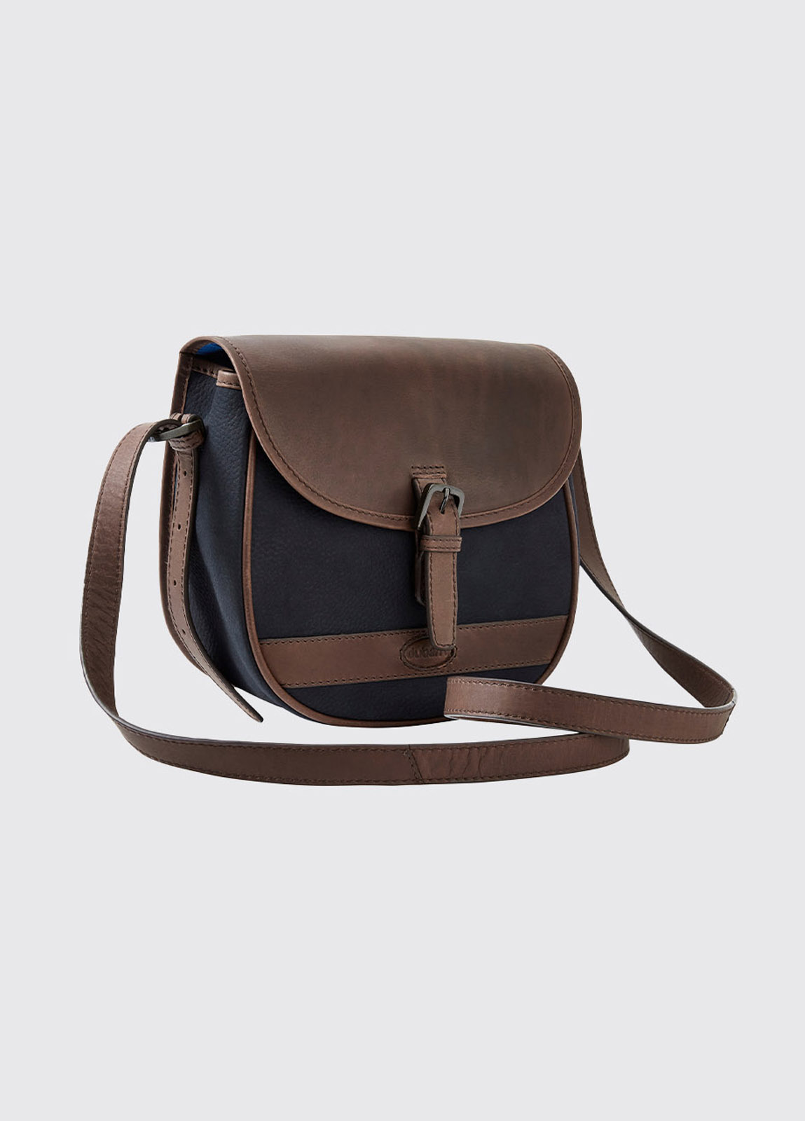 Clara Leather Saddle bag - Navy/Brown