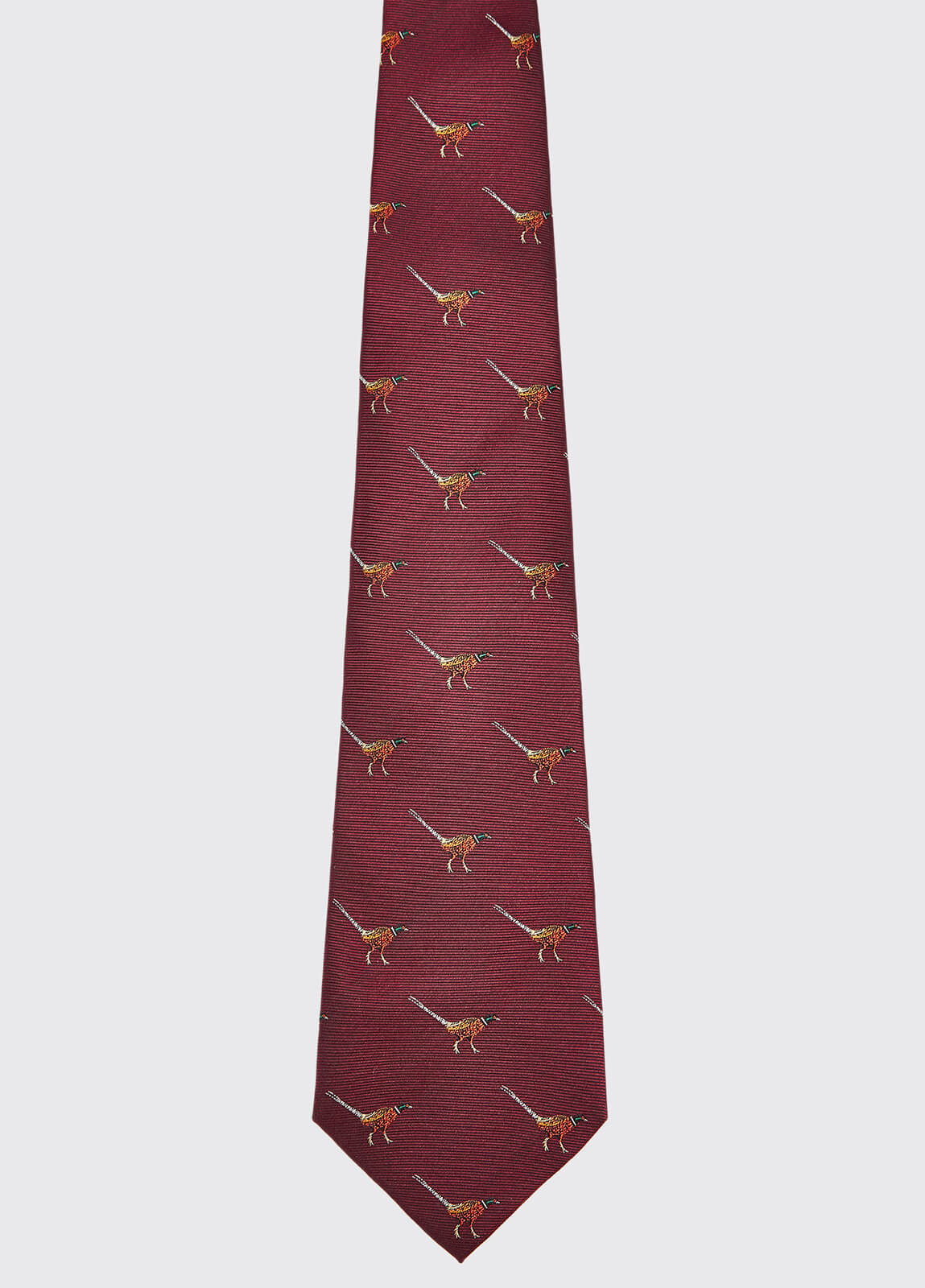 Madden Pheasant Silk Tie - Merlot