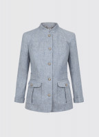 Malahide Women's Linen Jacket - Blue