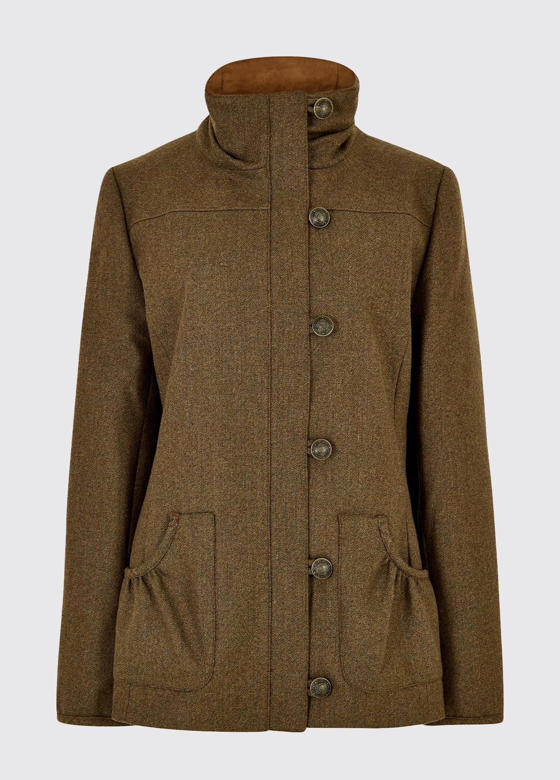 Bracken Tweed Coat - Plain Oak