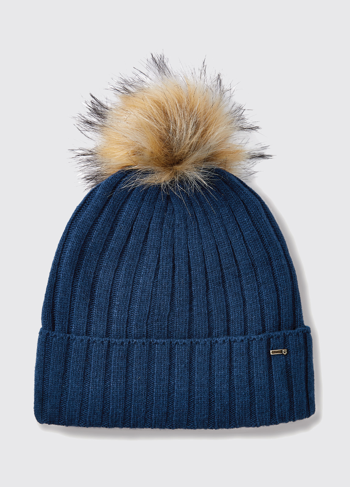 Curlew Knitted Hat with bobble - Peacock Blue