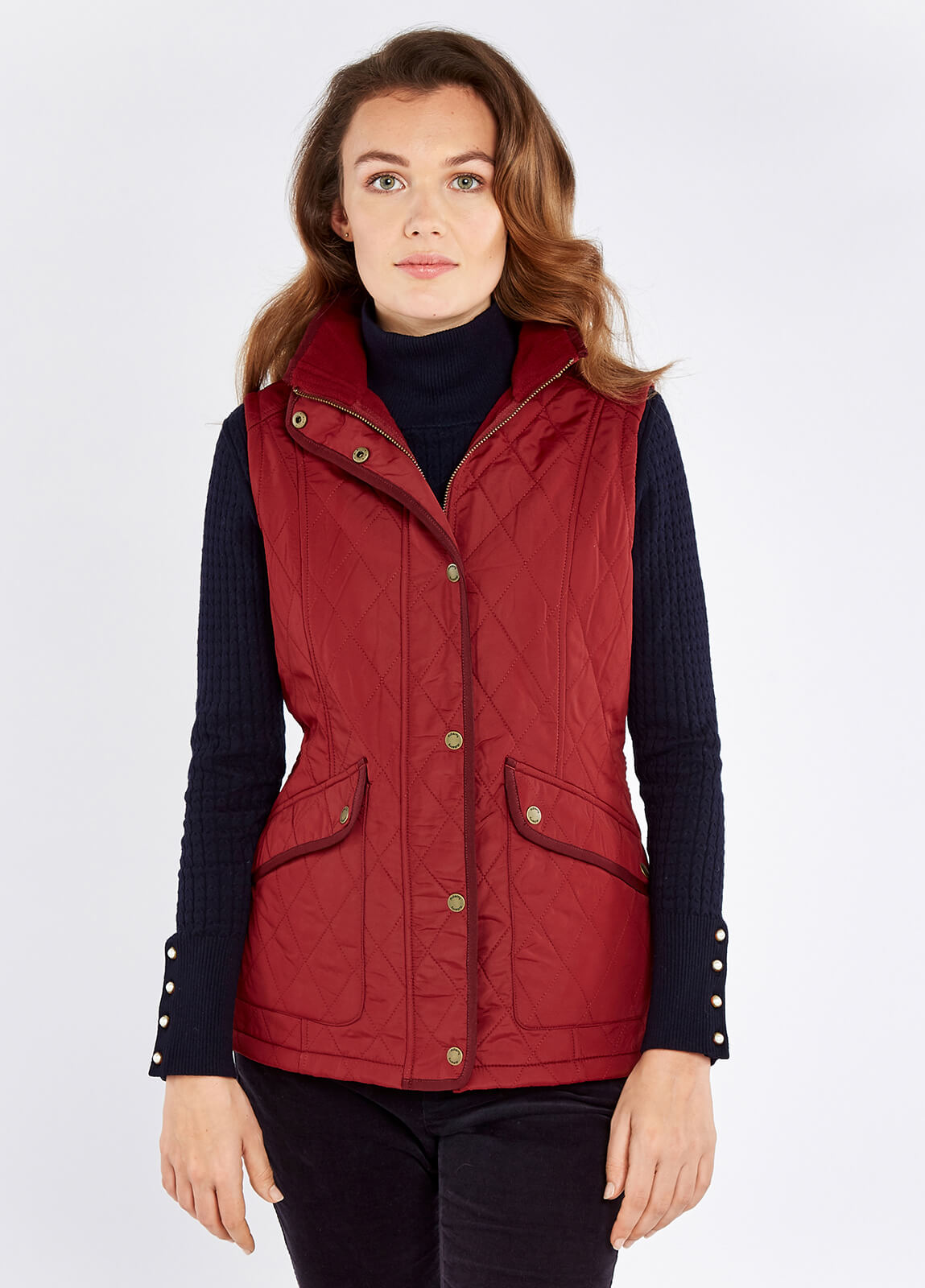 Clonmel Quilted Gilet - Ruby