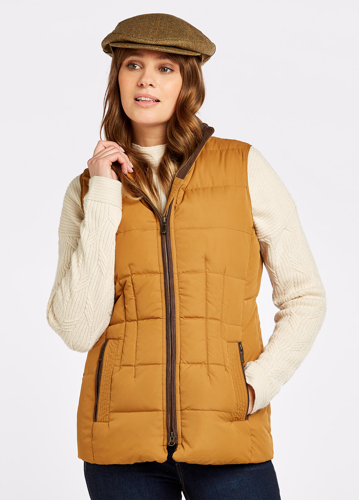 Spiddal Quilted Gilet - Amber