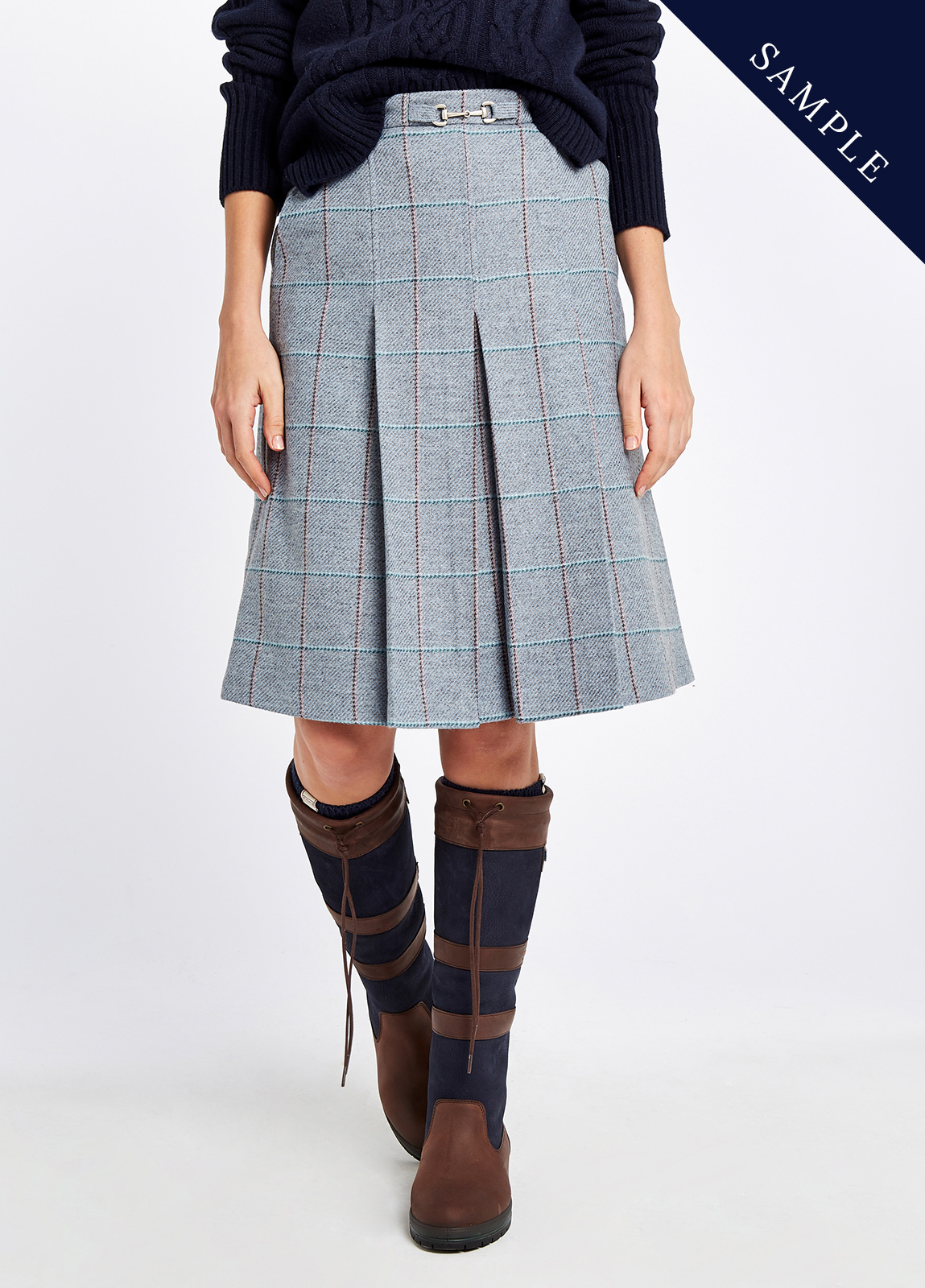 Spruce Tweed Skirt - Blue Heather - Size EU 36