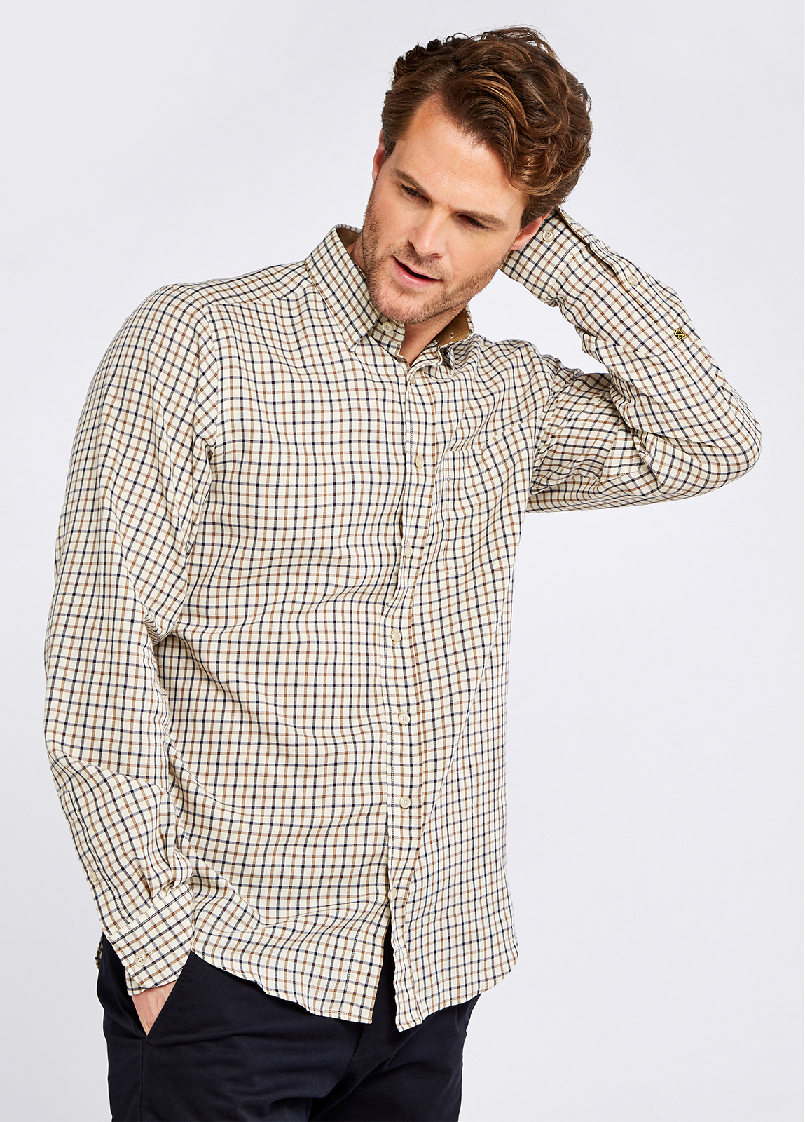 Connell Tattersall Check Shirt - Harvest Gold