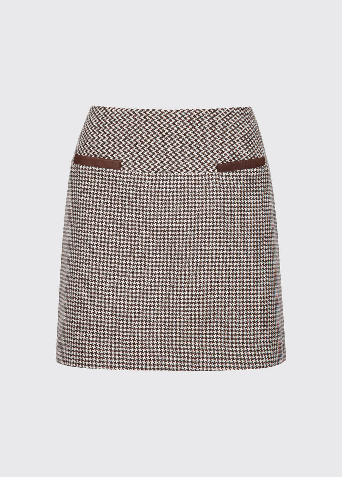 Clover Tweed Mini Skirt - Cafe